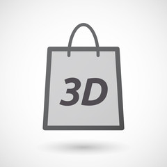 Isolated shopping bag with    the text 3D