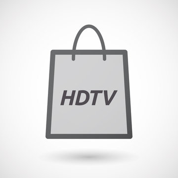 Isolated shopping bag with    the text HDTV