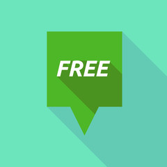 Long shadow tooltip with    the text  FREE