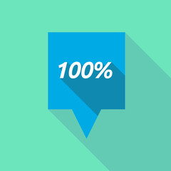 Long shadow tooltip with    the text 100%