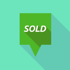 Long shadow tooltip with    the text SOLD