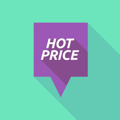 Long shadow tooltip with    the text HOT PRICE