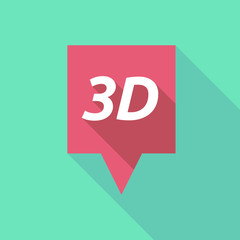 Long shadow tooltip with    the text 3D