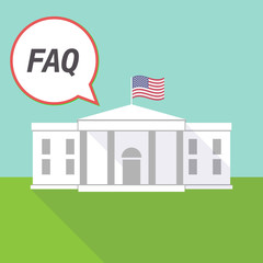 The White House with    the text FAQ