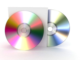 two CDs and a box 3D illustration