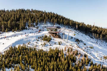 Cercles muraux Photo aérienne aerial view of the winter time Czarna Gora mountain