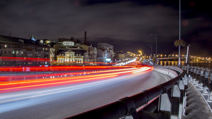 Abstract image of night traffic in the city