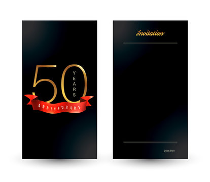 50th anniversary decorated greeting card template.