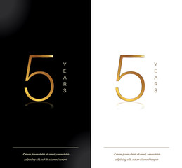 5th anniversary decorated greeting card template.