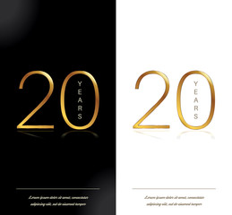 20th anniversary decorated greeting card template.