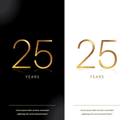 25th anniversary decorated greeting card template.