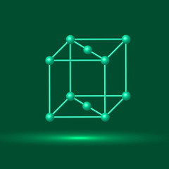 Molecular structure of DNA. DNA. Vector illustration. The molecular structure in the form of a square.