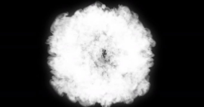 Fire explosion transition into the camera, 4K, alpha