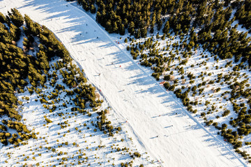 aerial view of the winter time Czarna Gora mountain