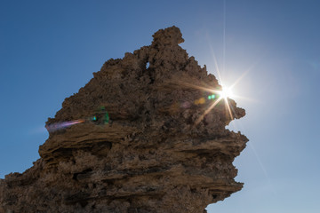 Sunburst on Tufa in Mono Lake