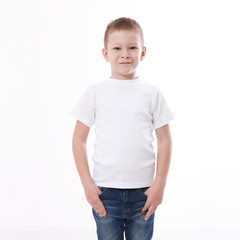 t-shirt design and people concept - close up of young man in blank black t-shirt, shirt front and rear isolated.