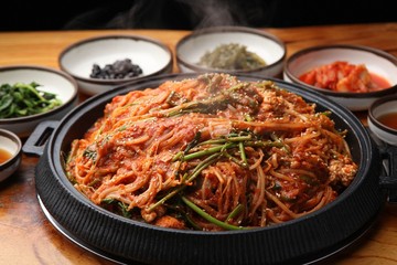 dongtae jjim. Braised Pollack.