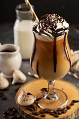Iced coffee with whipped cream