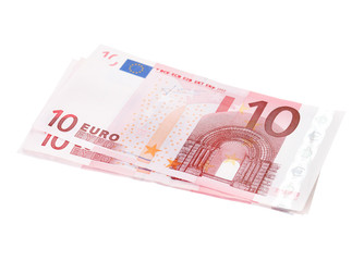 Euro banknotes closeup