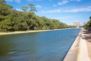 Houston Hermann park conservancy Mcgovern lake in winter Texas