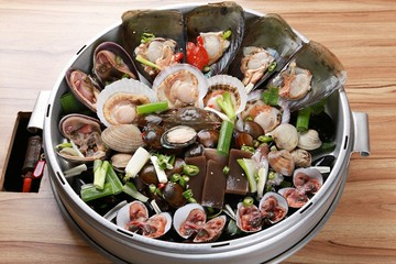 Steamed Assorted Clam. Jogae JJim.