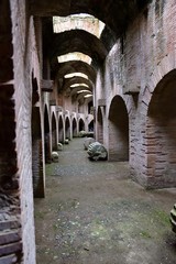 Undergrounds of amphitheater in Pozzuoli (Italy)