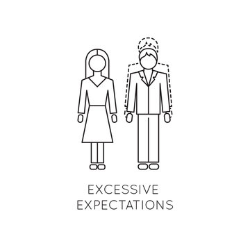 Excessive expectations line icon