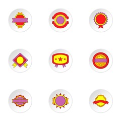 Sticker icons set, cartoon style