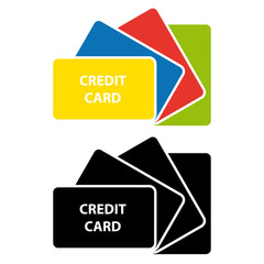 Credit cards on white background