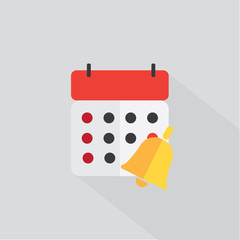 calendar reminder bell icon color with the shadow