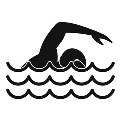Swimmer icon, simple style