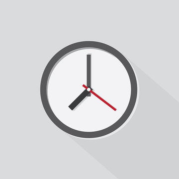 clock icon with the shadow. working hours