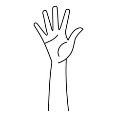 Hand raised icon, simple style