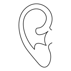 Human ear icon, simple style