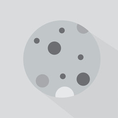 moon color icon with the shadow. Times of Day. crescent