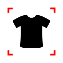 Obraz premium T-shirt sign. Black icon in focus corners on white background. I
