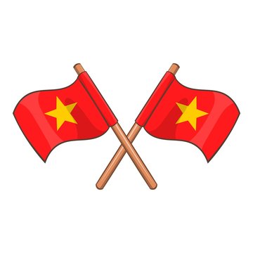 Flag of Vietnam icon, cartoon style