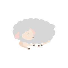 Sheep sleeping cartoon icon vector illustration graphic design