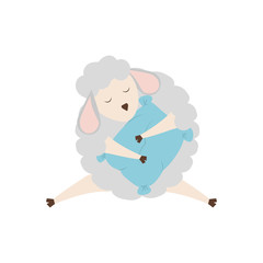Sheep sleeping cartoon icon vector illustration graphic design