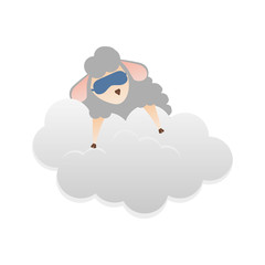 Sheep sleeping cartoon icon vector illustration graphic design