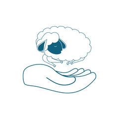 Sheep sleeping cartoon icon vector illustration graphic design