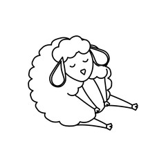 Sheep sleeping cartoon icon vector illustration graphic design