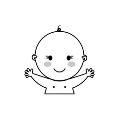 Beautiful baby cartoon icon vector illustration graphic design