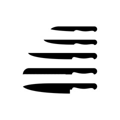 Set of knives black silhouette