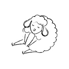 Sheep sleeping cartoon icon vector illustration graphic design
