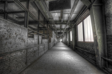 Corridor at old mine building