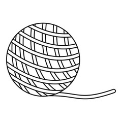 Yarn ball toy for cat icon, outline style