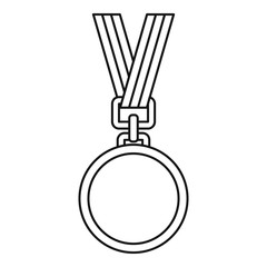 Cat medal icon, outline style