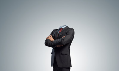 Businessman without head - obrazy, fototapety, plakaty
