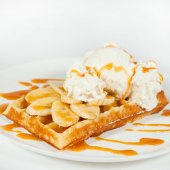 Belgian waffles on a white background2